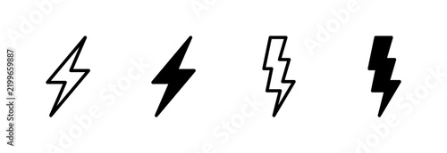 Lightning icon set vector. electric sign and symbol. power icon. energy sign