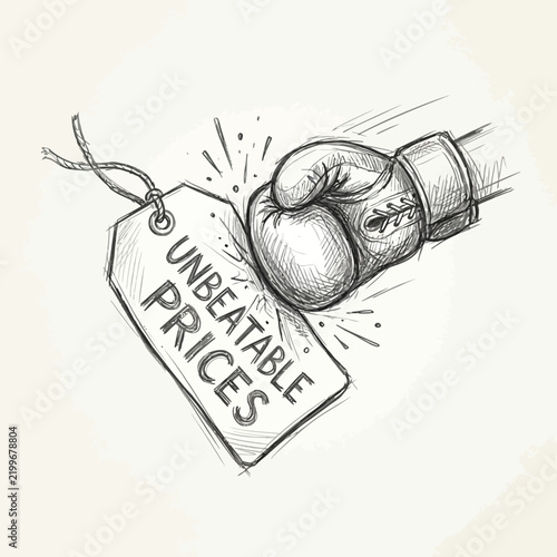 Boxing glove hitting price tag