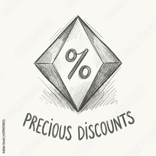 Diamond shape with percentage sign and 