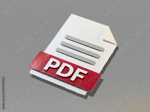3D Layered Paper PDF File Icon for Digital Document Management