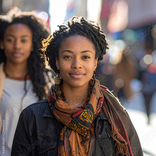 Young black woman portrait smiling urban confidence