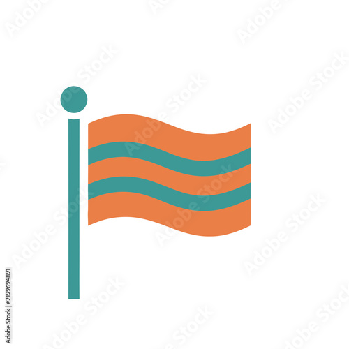 Waving flag with horizontal stripes