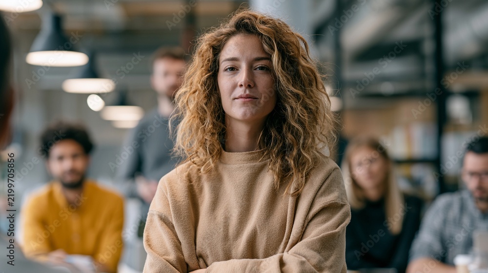 Obraz premium Female Startup Founder Leading Innovation Workshop with Diverse Team