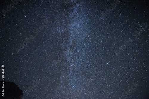 Milky way galaxy with stars and space dust in the universe. Photoed on the night sky