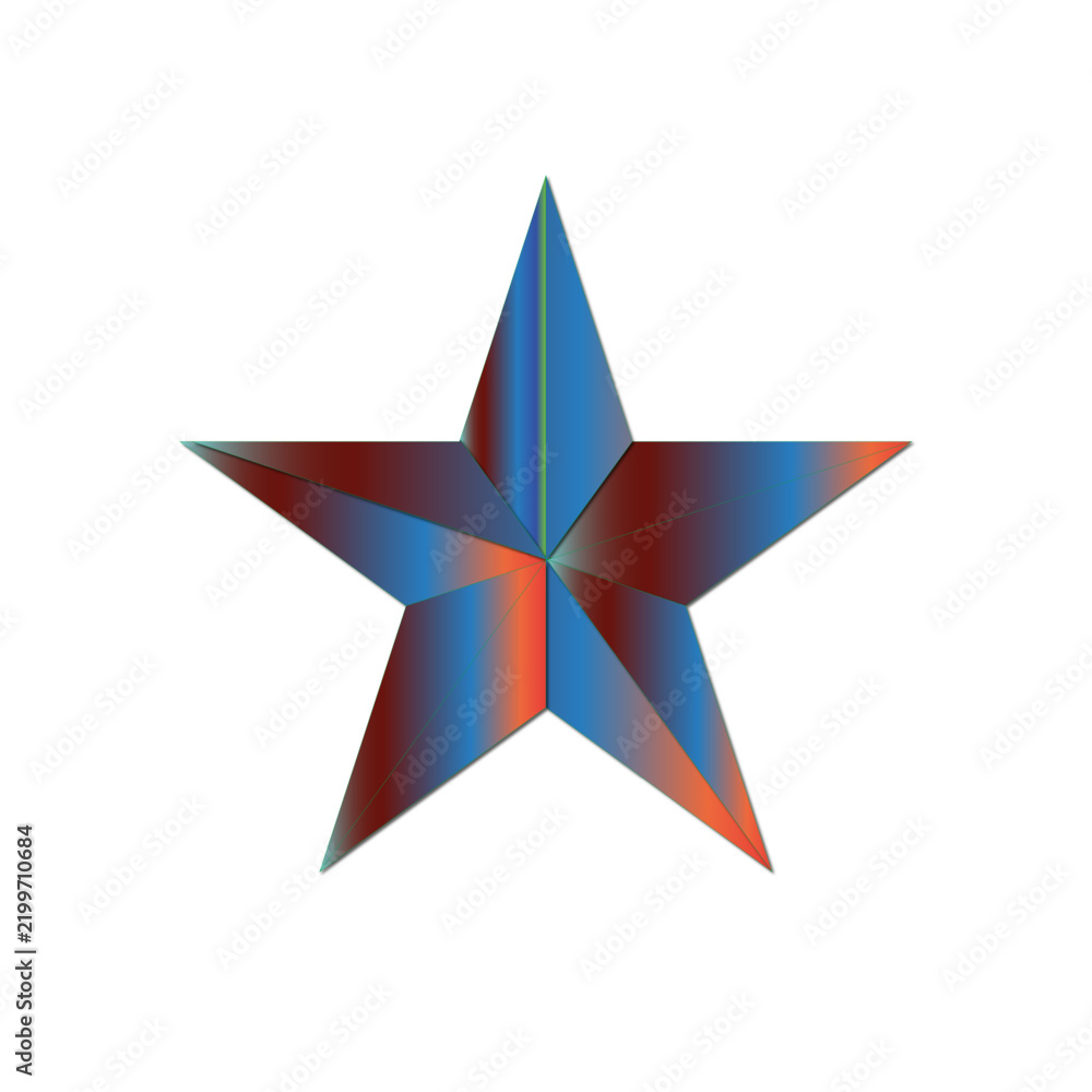 Fototapeta premium Abstract Colorful 3D Star Design – Modern Geometric Decorative Vector Illustration
