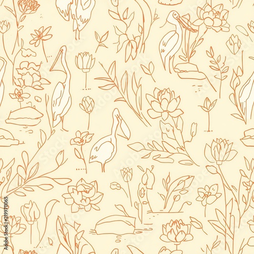 seamless background with flowers