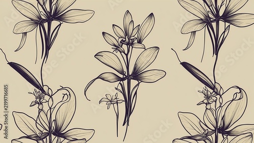 Pattern drawing flower background illustration