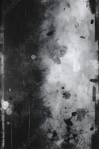 Distressed grunge texture with ink splatters and dark weathered surface