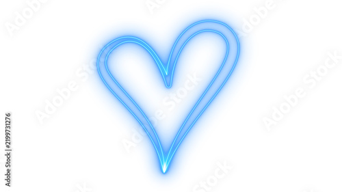 Glowing neon hand drawn heart shape icon isolated on transparent background. Love symbol. Romance. Valentines day decoration. Wedding sign. Scribble