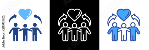 Equal Belonging triple icon  illustration