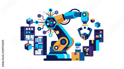Robotic Arm Sorting Packages in Automated Warehouse with Neural Network and Storage Shelves