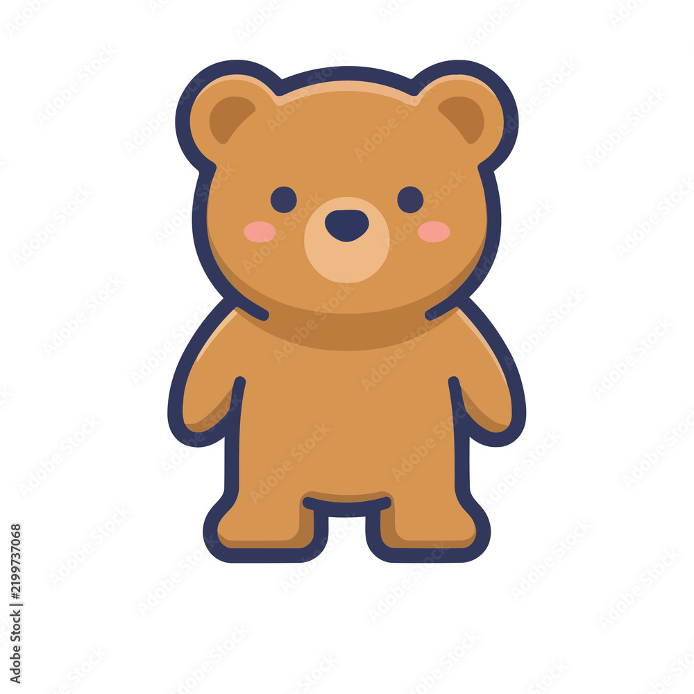 Fototapeta premium Cute cartoon teddy bear illustration
