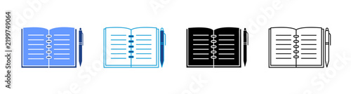 Notebook Icon Set Multiple Style