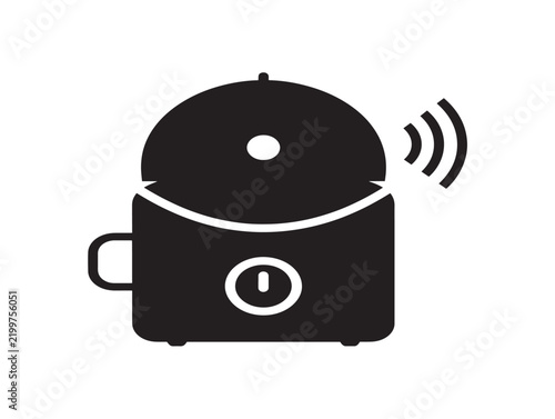 Black silhouette icon of a wireless security alarm system with signal waves