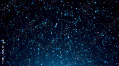 Glowing Particles Light Background, Abstract Light Blue Sparkle Bokeh Effects, Magic Glitter Dust Overlay for Luxury Celebration, Christmas, and Fantasy Event Design.