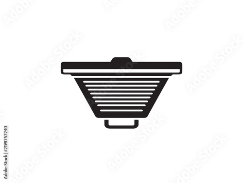 Black funnel icon representing a filter for digital interface design