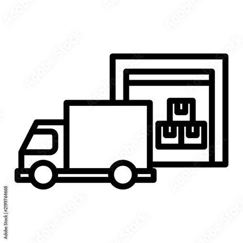 Plakat loading dock Line Icon