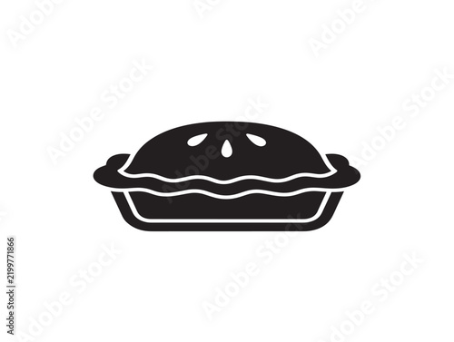 Apple pie icon silhouette isolated on a white background