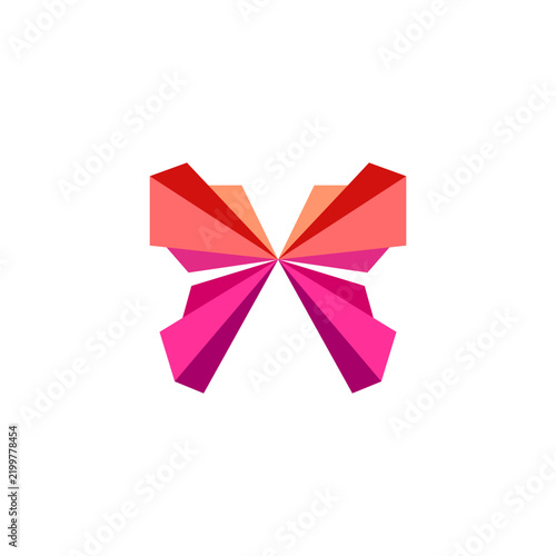 Geometric Origami Pink Butterfly Logo