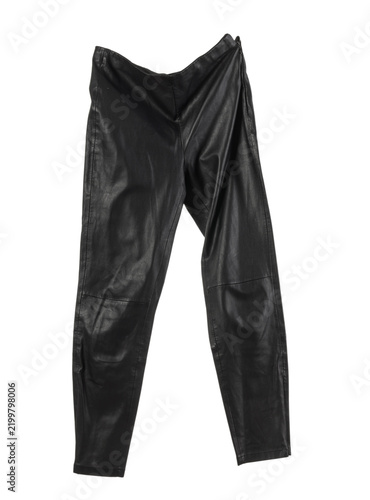 Bild auf Leinwand Flying black pants isolated on white background