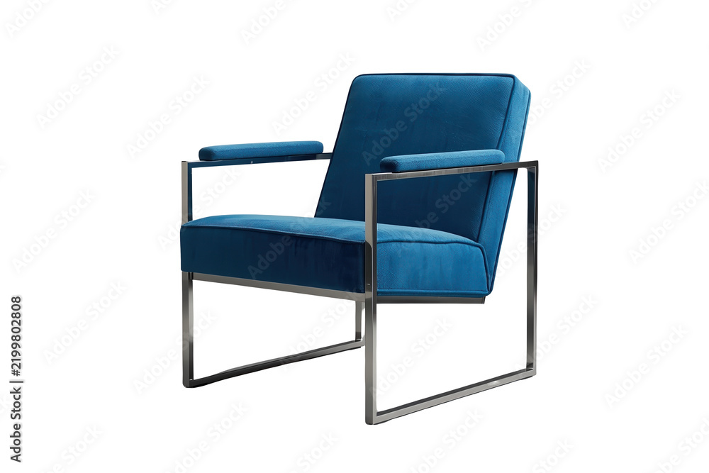 Obraz premium Realistic blue velvet lounge chair high detail render
