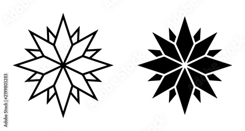 Geometric Starburst Vector Icons, Black and White Compass Rose Symbols, Abstract Radial Ornaments, Navigation and Directional Graphics