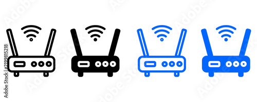 Quadro su tela Modern Minimal WiFi Router Icon Set