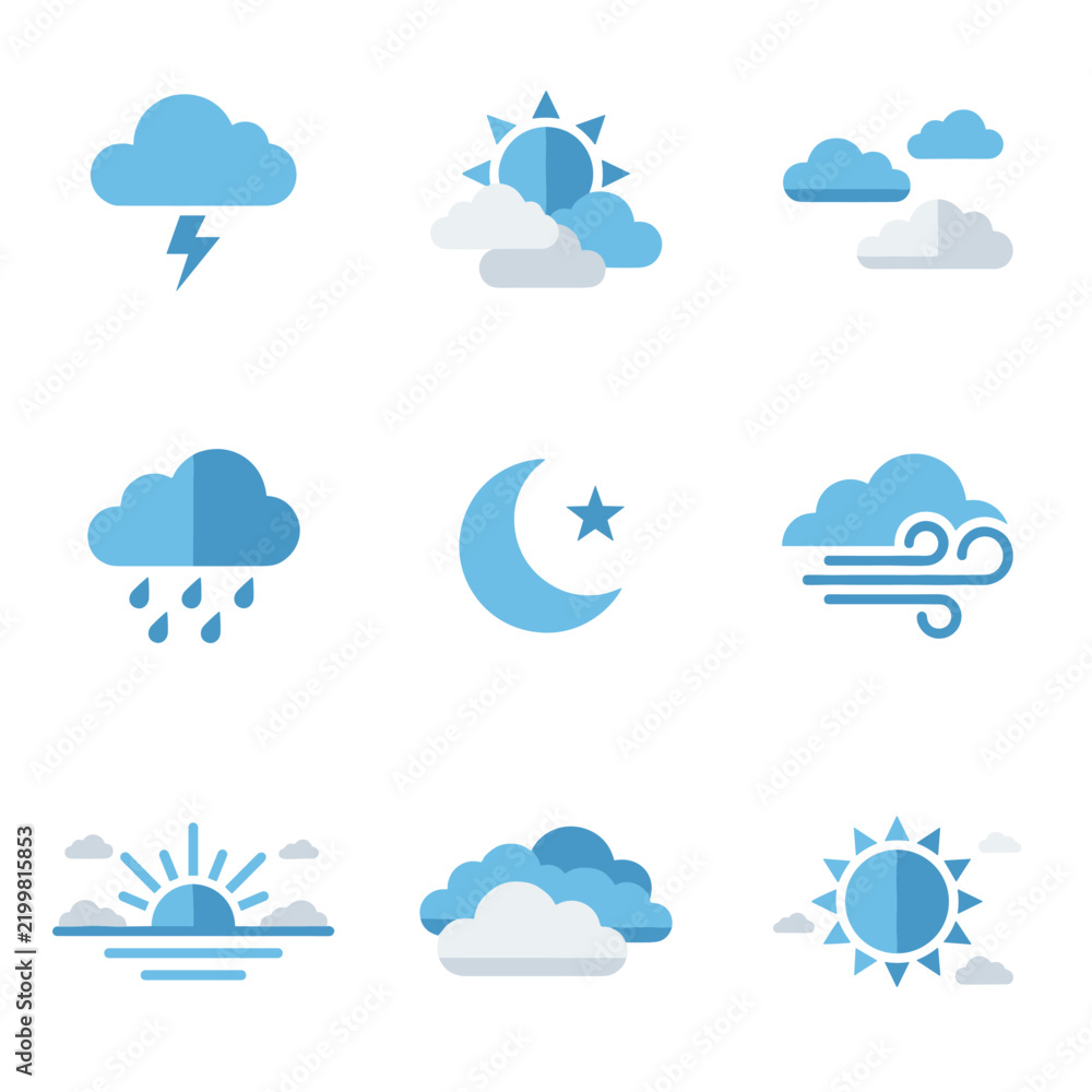 Obraz premium Bright blue sky background with white fluffy cumulus clouds on a clear sunny day. High-quality vector illustration of a serene atmosphere, perfect for nature and weather concepts.