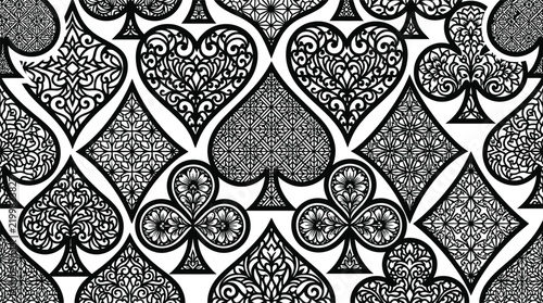playing cards pattern vector illustration card suits seamless background