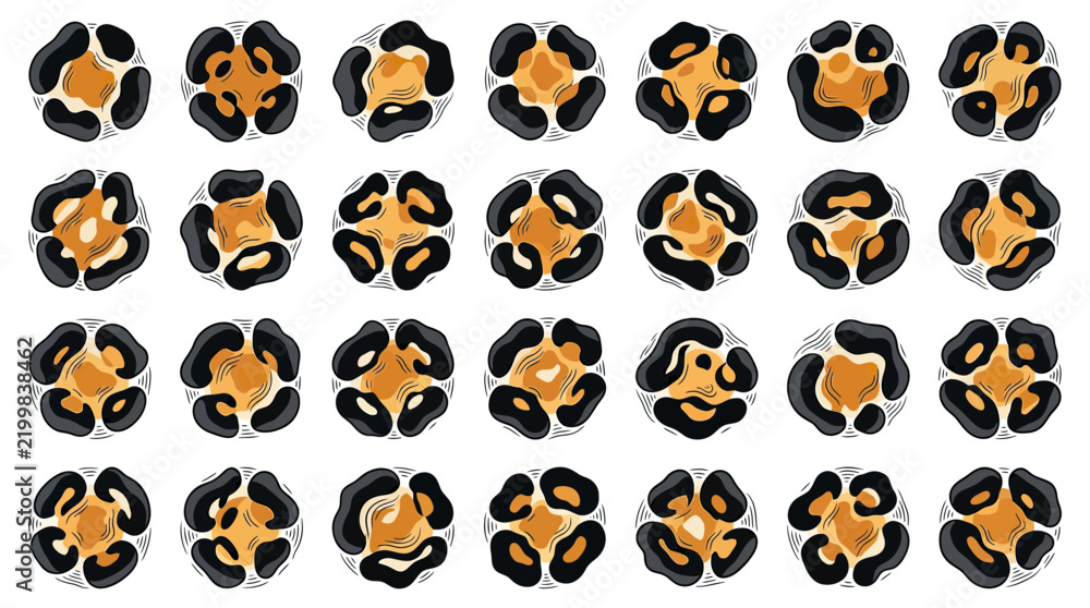 Obraz premium Leopard Print Spots Isolated Transparent Background Pattern