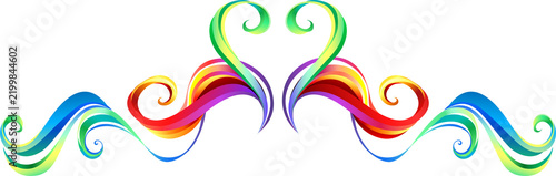 Naklejka Rainbow decorative frame scroll