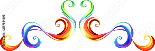 Naklejka Rainbow decorative frame scroll