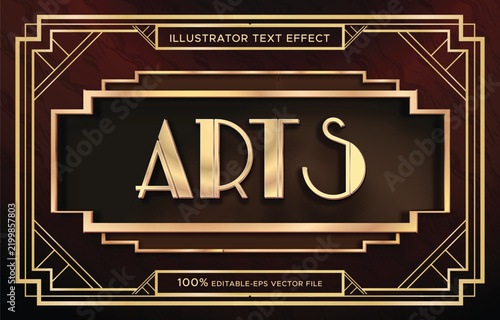 luxury art deco style font editable text
