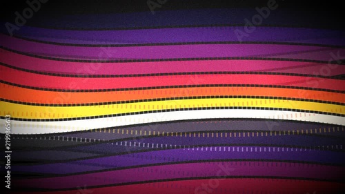 Vibrant abstract wave background featuring colorful horizontal stripes in purple red orange yellow and white tones