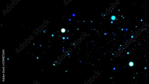 Glowing Particles Light Background, Abstract Light Blue Sparkle Bokeh Effects, Magic Glitter Dust Overlay for Luxury Celebration, Christmas, and Fantasy Event Design.