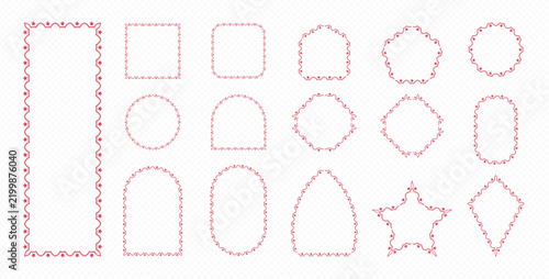One Style of border in many shape styles layout, circle, square, star, polygon, round