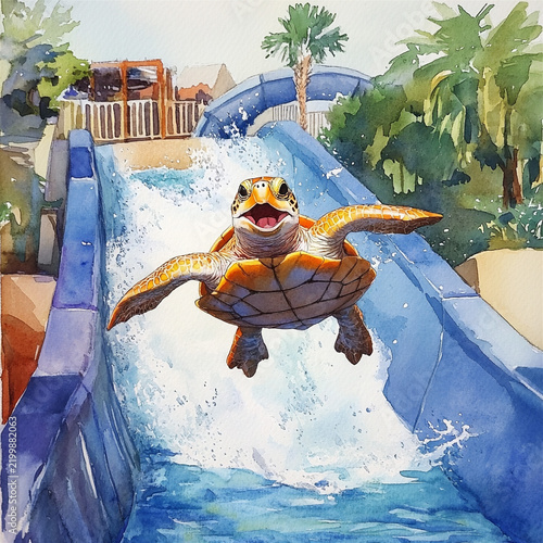 the turtle on the beach