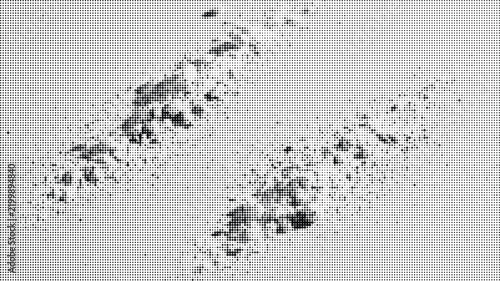 Abstract halftone dot pattern texture in black and white with pop art