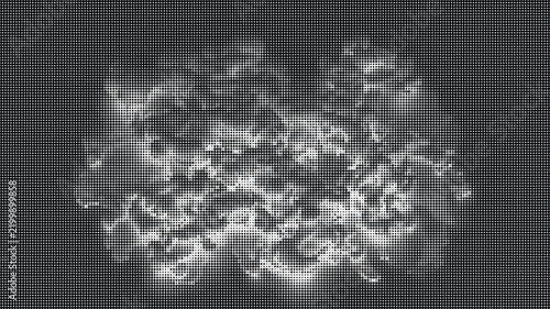 Abstract halftone dot cloud pattern on a dark background with pop art