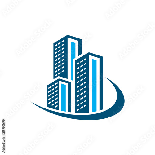 Modern Skyscraper Buildings Logo Design