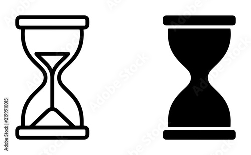 Hourglass Icon Set, Sand Timer Symbols, Time Management Vector Graphics, Chronometer Illustration, Ancient Timekeeping Device