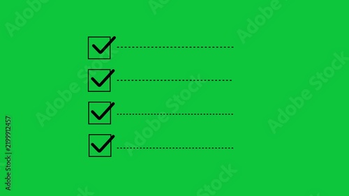 Minimalist Checklist Icon with Checked Box Marks and Dotted Lines Isolated on video...