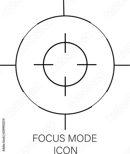 Focus mode accessibility outline icon for concentration digital interface control distraction reduction productivity user experience and inclusive technology isolated on transparent background.
