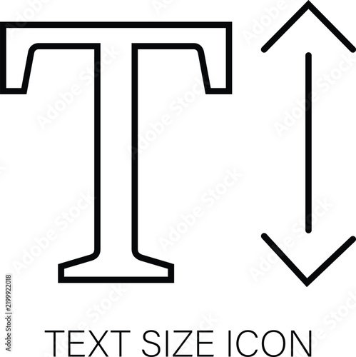 Text size accessibility outline icon for font scaling readable digital content interface customization visual assistance and inclusive technology isolated on transparent background.