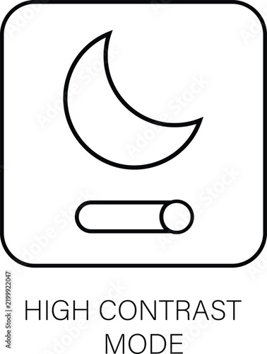 High contrast accessibility outline icon for improved visibility readable digital interface visual assistance screen settings inclusive technology, user experience isolated on transparent background.