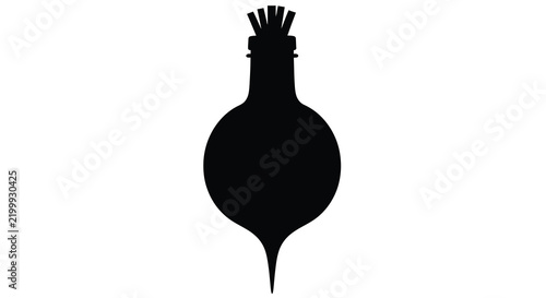 Beetroot vegetable shape in black silhouette root