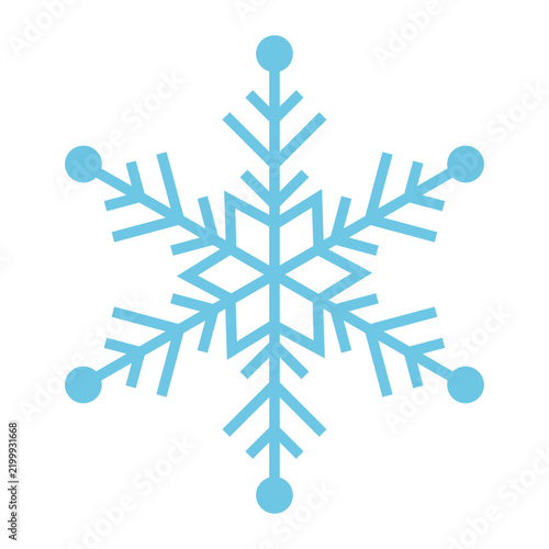 Snowflake vector illustration, cute winter icon flat design