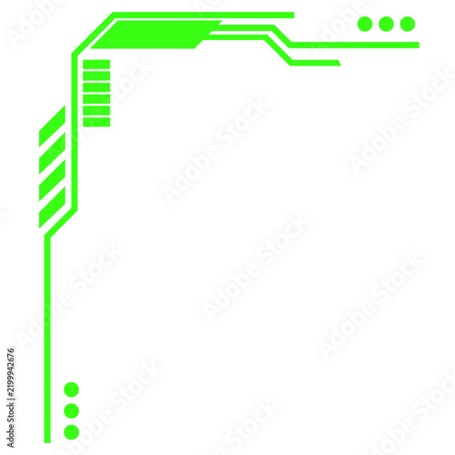 Green Futuristic Corner Vector Elements Collection