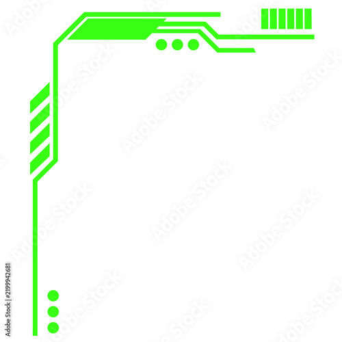 Green Futuristic Corner Vector Elements Collection