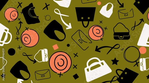 Seamless Shopping Pattern Background with Hand Drawn Retail and E-Commerce Elements